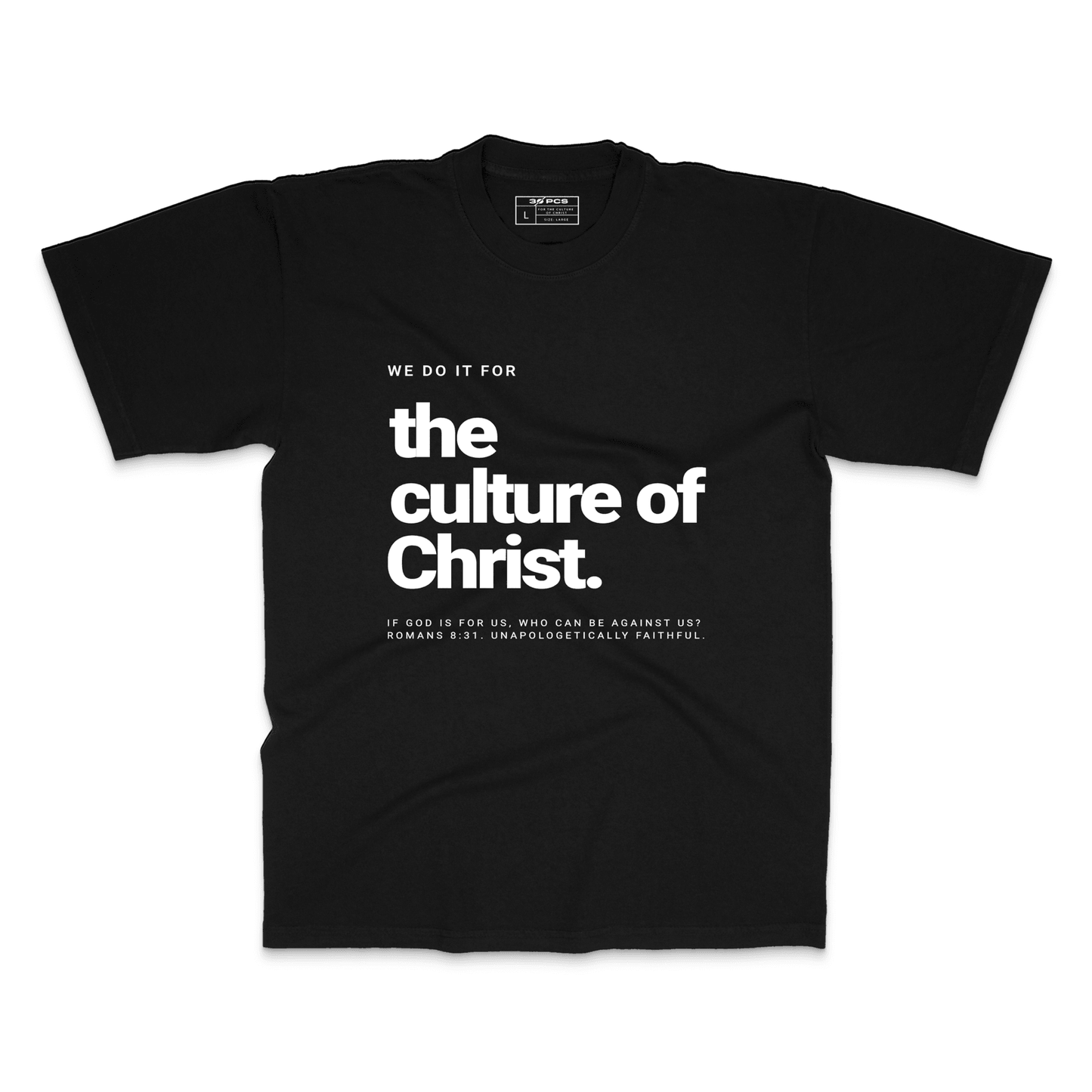 The Culture of Christ Black unisex heavyweight t-shirt front